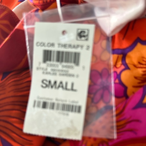 INC off shoulder longsleeve floral top with gold chain neck NWT size small - Picture 4 of 4